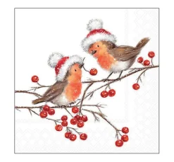 Ambiente Weihnachten|Serviettentechnik>Serviette "Christmas Robins"