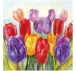 Ambiente Frühling|Serviettentechnik>Serviette "Colourful Tulips"