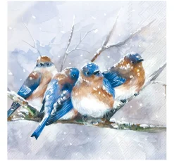 IHR Winter|Serviettentechnik>Serviette "Cuddly Birdies"