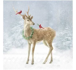 IHR Winter|Serviettentechnik>Serviette "Deer in Snow"