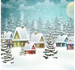 Paper+Design Winter|Serviettentechnik>Serviette "Dorf im Schnee"