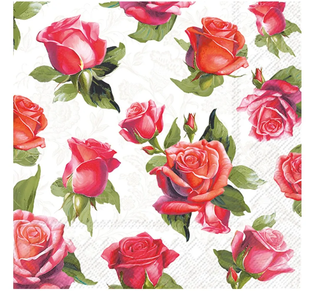 IHR Sommer|Anlässe>Serviette "Elegant Roses"