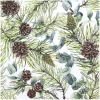 HOME FASHION Winter|Serviettentechnik>Serviette "Eucalyptus and Pine"