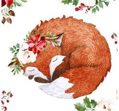 Paper+Design Herbst|Serviettentechnik>Serviette "Floral Fox"
