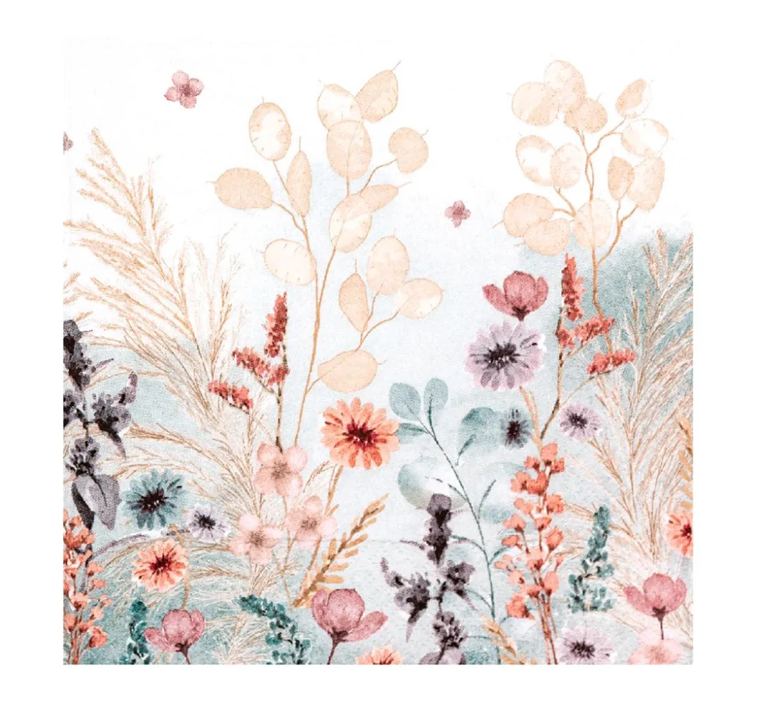 HOME FASHION Herbst|Serviettentechnik>Serviette "Flowers Natural"
