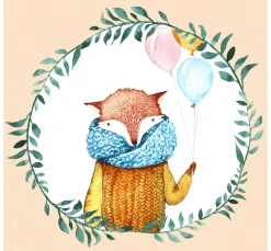 Paper+Design Herbst|Serviettentechnik>Serviette "Fox Balloons"