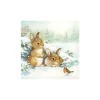 Ambiente Winter|Serviettentechnik>Serviette "Freunde im Schnee"