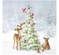 IHR Winter|Serviettentechnik>Serviette "Friends in Snow"