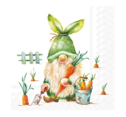 IHR Ostern|Frühling>Serviette "Gartenwichtel Pascal"