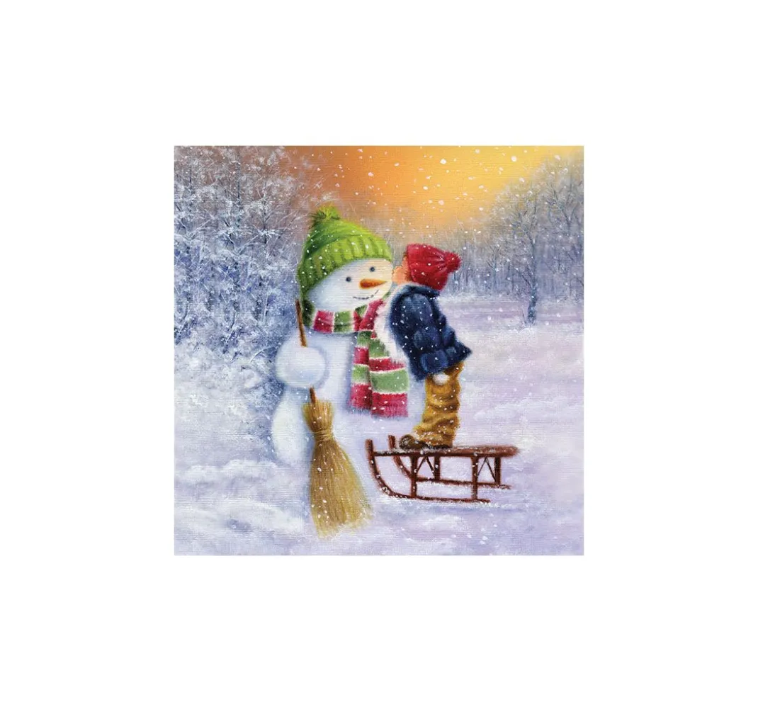 Ambiente Winter|Serviettentechnik>Serviette "Good Night Snowmen"