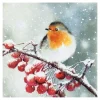 HOME FASHION Winter|Serviettentechnik>Serviette "Hallo Rotkehlchen"