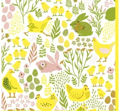 Paper+Design Ostern|Serviettentechnik>Serviette "Hasen & Küken"