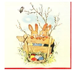 HOME FASHION Frühling|Serviettentechnik>Serviette "Hasenfreundschaft"