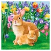 Ambiente Ostern|Serviettentechnik>Serviette "Hasenmutter mit Kind"