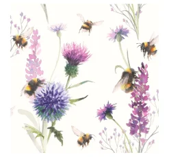 Ambiente Alltäglich|Frühling>Serviette "Hummeln und Blumen"