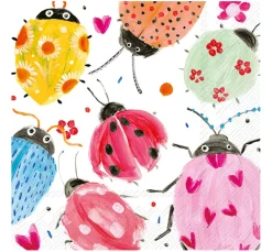 IHR Serviettentechnik|Frühling>Serviette "Joyful Ladybugs"
