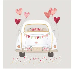 Ambiente Anlässe|Serviettentechnik>Serviette "Just Married Car"