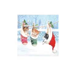 Ambiente Winter|Serviettentechnik>Serviette "Kitten Trio"