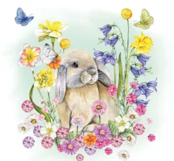 Ambiente Ostern|Serviettentechnik>Serviette "Kleines Kaninchen"