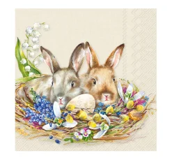 IHR Ostern|Serviettentechnik>Serviette "Kuschelhasen"