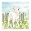 IHR Ostern|Serviettentechnik>Serviette "Lämmchen auf der Wiese"