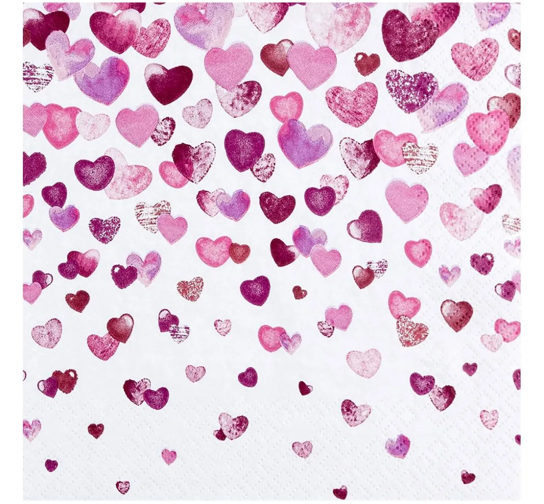 HOME FASHION Anlässe|Serviettentechnik>Serviette "Lovely Hearts"