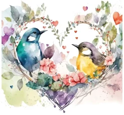Ambiente Frühling|Serviettentechnik>Serviette "Loving Birds"