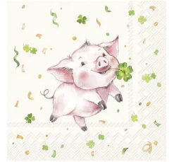 IHR Anlässe|Alltäglich>Serviette "Lucky Pig"