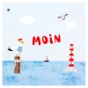 HOME FASHION Maritim|Serviettentechnik>Serviette "Moin Möwe"