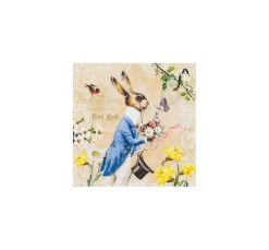 HOME FASHION Ostern|Serviettentechnik>Serviette "Mr. Rabbit"