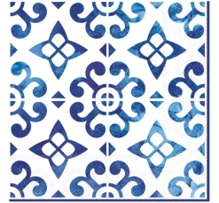 Ambiente Serviettentechnik|Alltäglich>Serviette "Nordisch blau Kacheln"