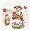 IHR Weihnachten|Serviettentechnik>Serviette "Otter Family Baked"
