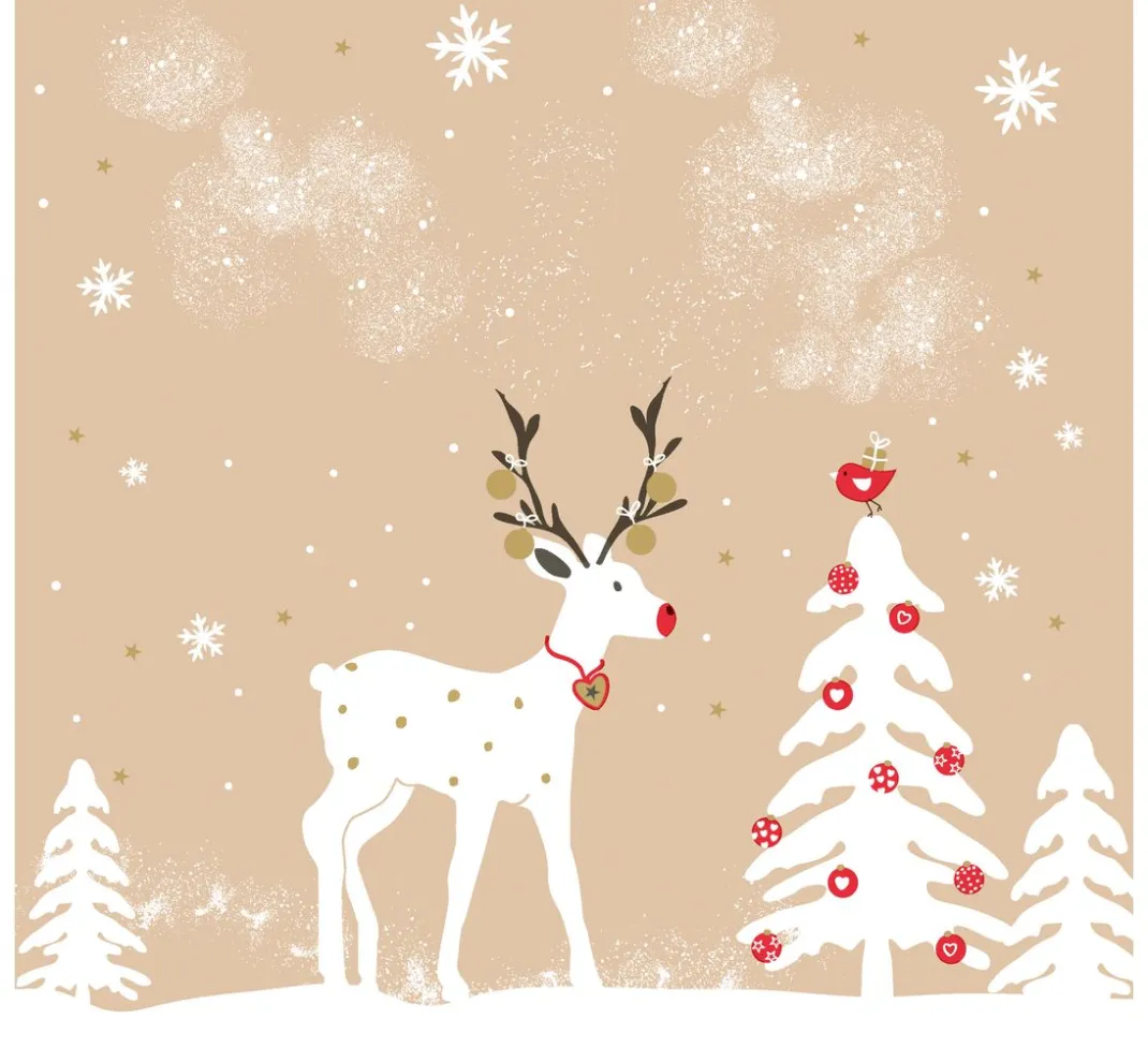 Paper+Design Weihnachten|Serviettentechnik>Serviette "Papierschnitt Winterlandschaft"