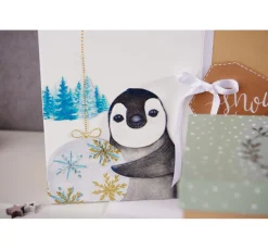 Paper+Design Weihnachten|Serviettentechnik>Serviette "Pinguin im Winter"