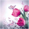 Ambiente Frühling|Serviettentechnik>Serviette "Schmetterlinge & Tulpen"