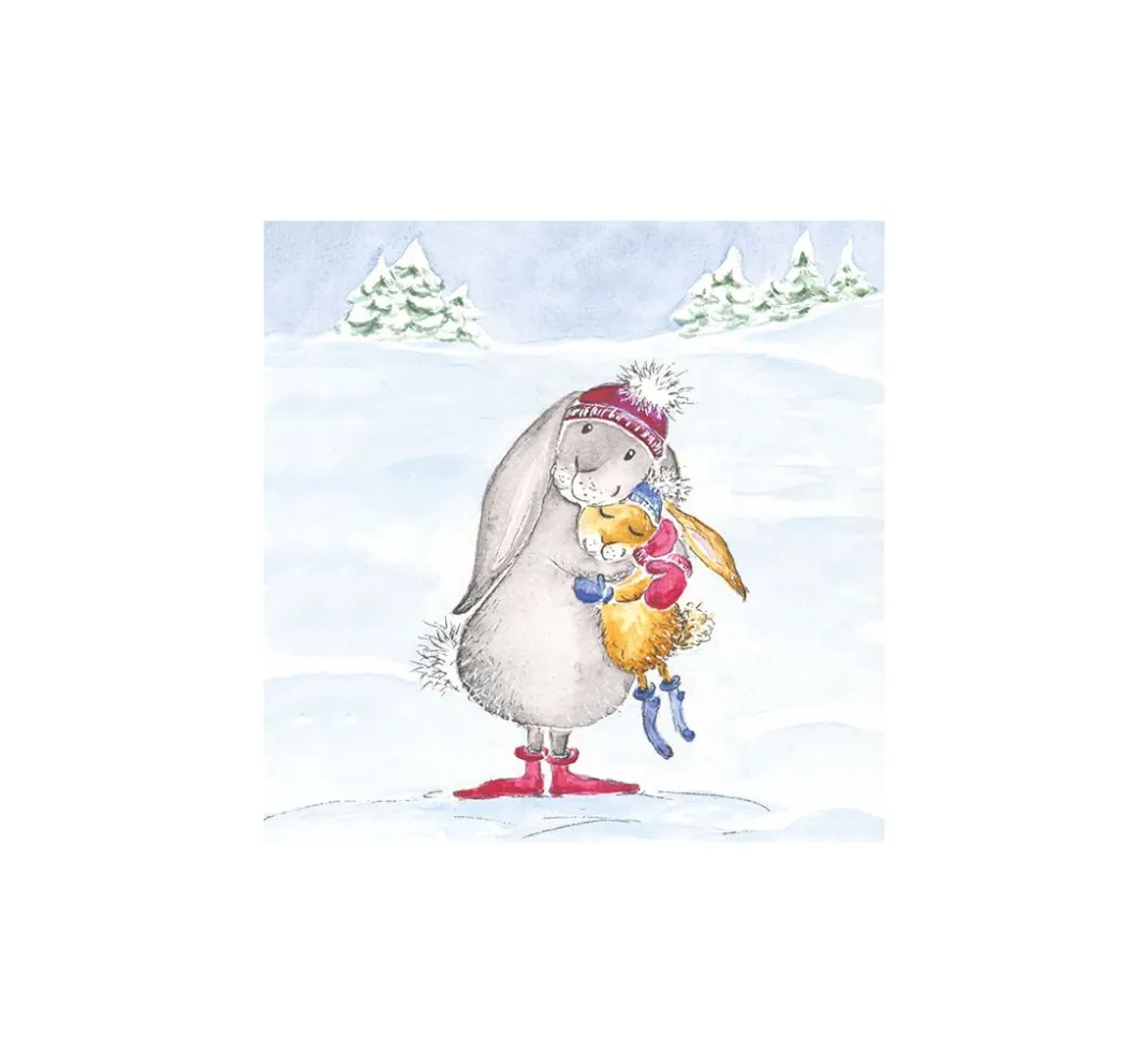 Ambiente Serviettentechnik|Winter>Serviette "Schneehase"