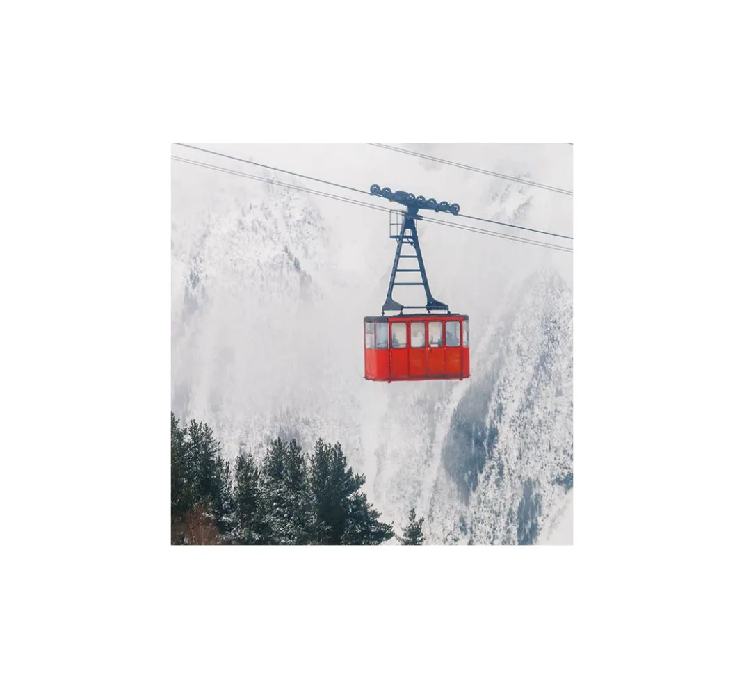 Ambiente Winter|Serviettentechnik>Serviette "Ski Gondel"