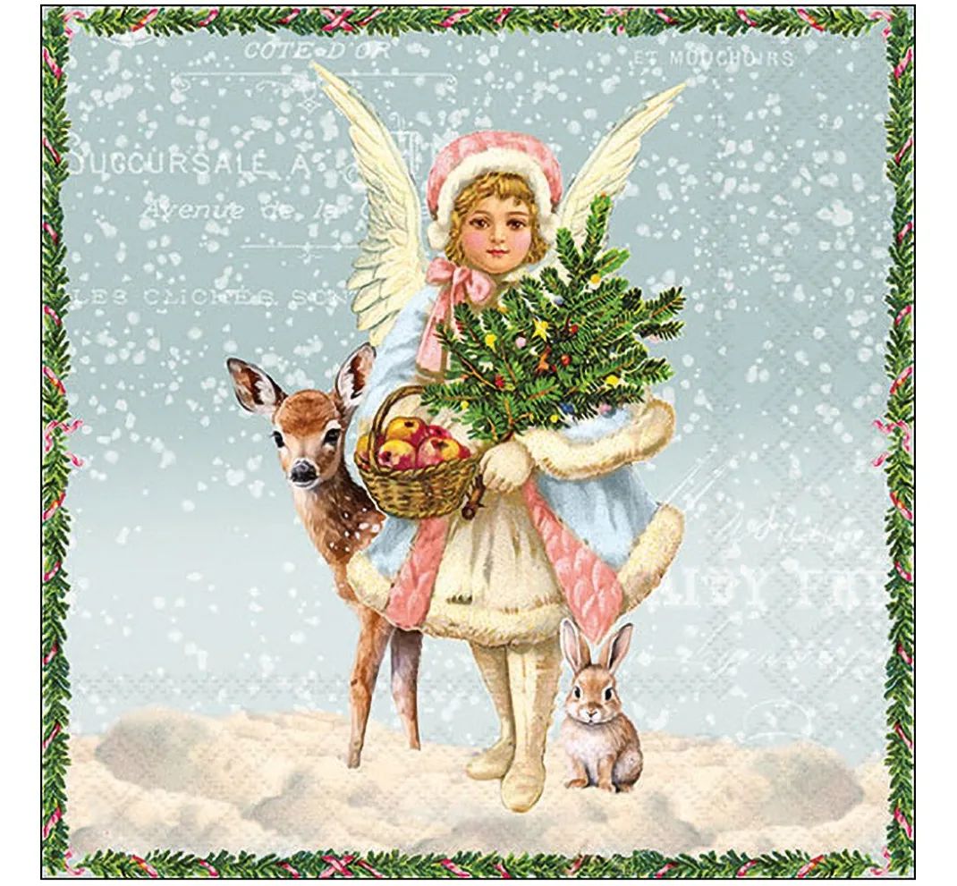Ambiente Weihnachten|Serviettentechnik>Serviette "Snowy Day Blue"