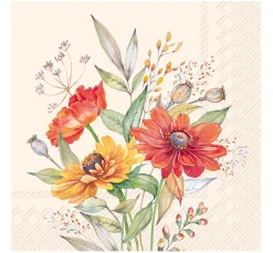 IHR Serviettentechnik|Frühling>Serviette "Sunset Bouquet"