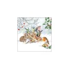 Ambiente Winter|Serviettentechnik>Serviette "Tierfütterung im Winterwald"