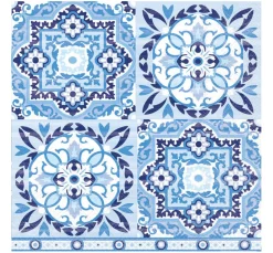 Ambiente Alltäglich|Serviettentechnik>Serviette "Tiles blue"
