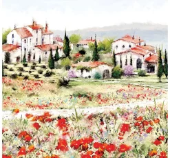 Ambiente Sommer|Serviettentechnik>Serviette "Toscana Landschaft"
