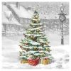Ambiente Weihnachten|Serviettentechnik>Serviette "Verschneite Weihnacht"