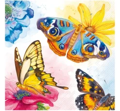 IHR Sommer|Serviettentechnik>Serviette "Watercolour Butterflies"