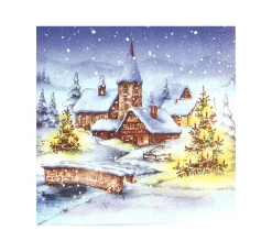 HOME FASHION Serviettentechnik>Serviette "Weihnachten im Schnee"
