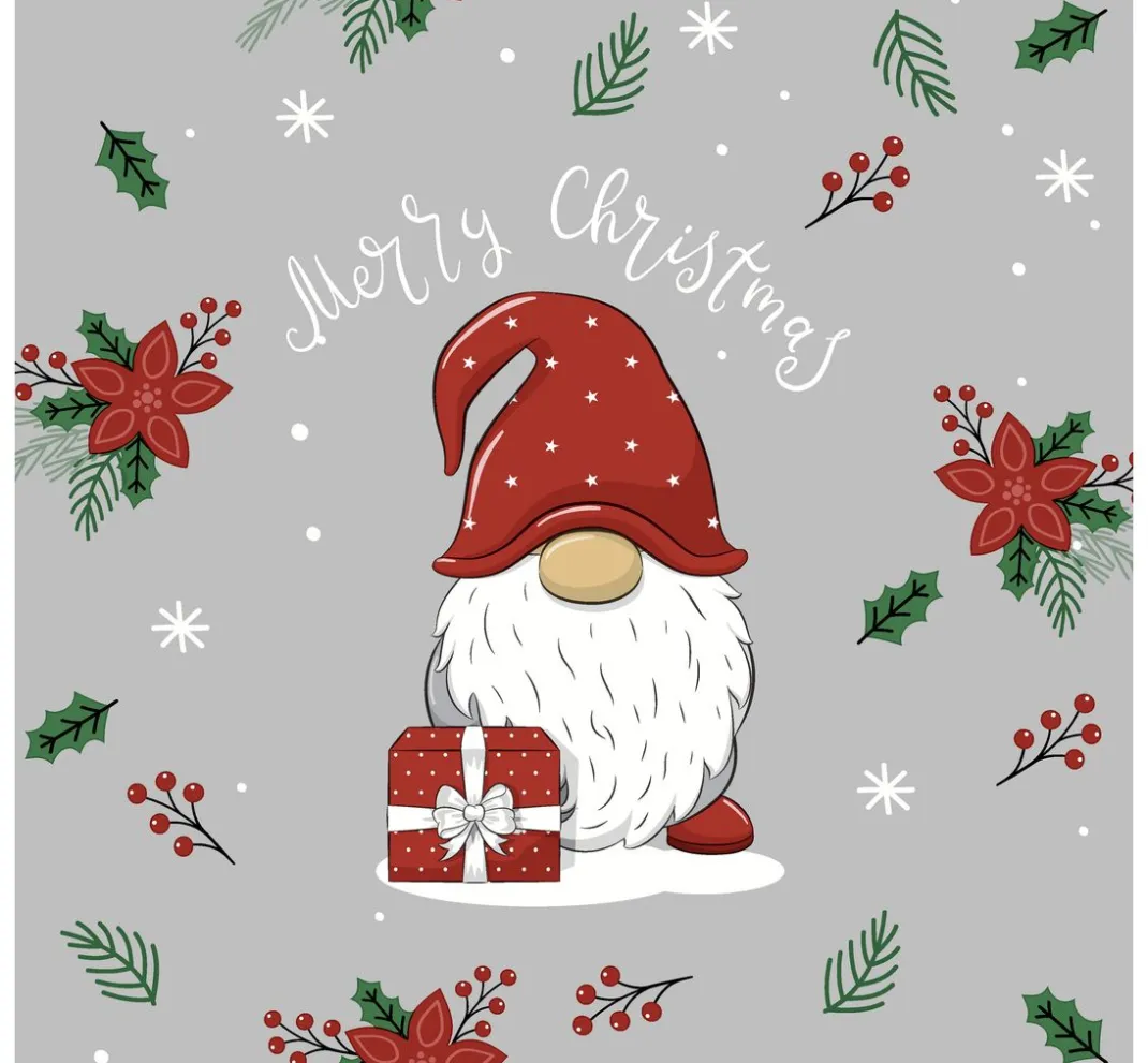 Paper+Design Winter|Serviettentechnik>Serviette "Wichtel mit Geschenk"