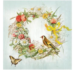 Ambiente Frühling|Serviettentechnik>Serviette "Wildblumenkranz"