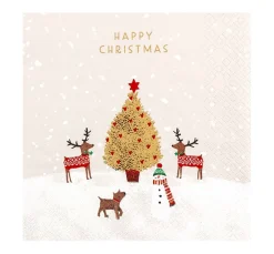 HOME FASHION Weihnachten|Serviettentechnik>Serviette "Winter Buddies"