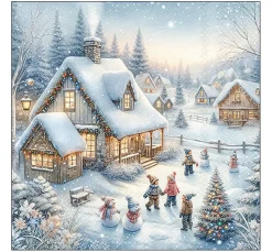 Ambiente Winter|Serviettentechnik>Serviette "Winter In Backyard"