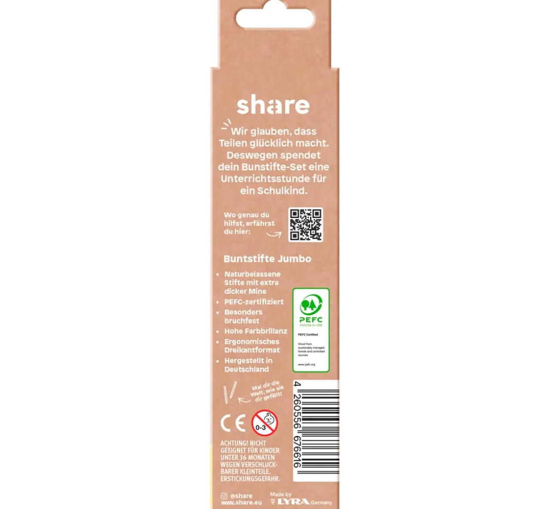 Kinder share Stifte & Marker|Stifte>Buntstift Jumbo, 5er-Set